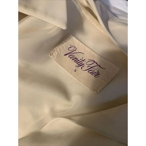 Vanity Fair Vintage Intimates Long Sleeve White Yellow Green Dress Small - Picture 4 of 6